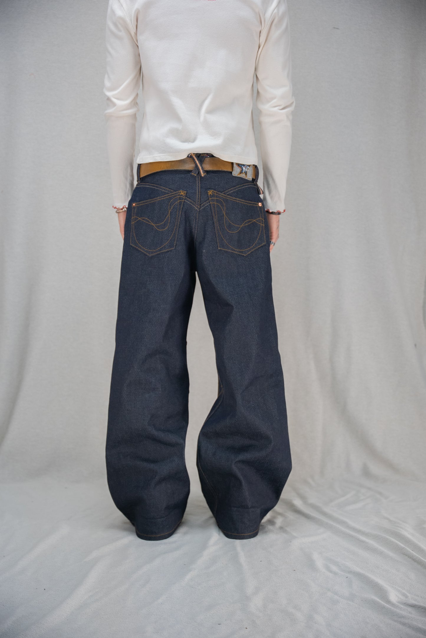 Selvedge Denim Jeans - Baggy Double Knee