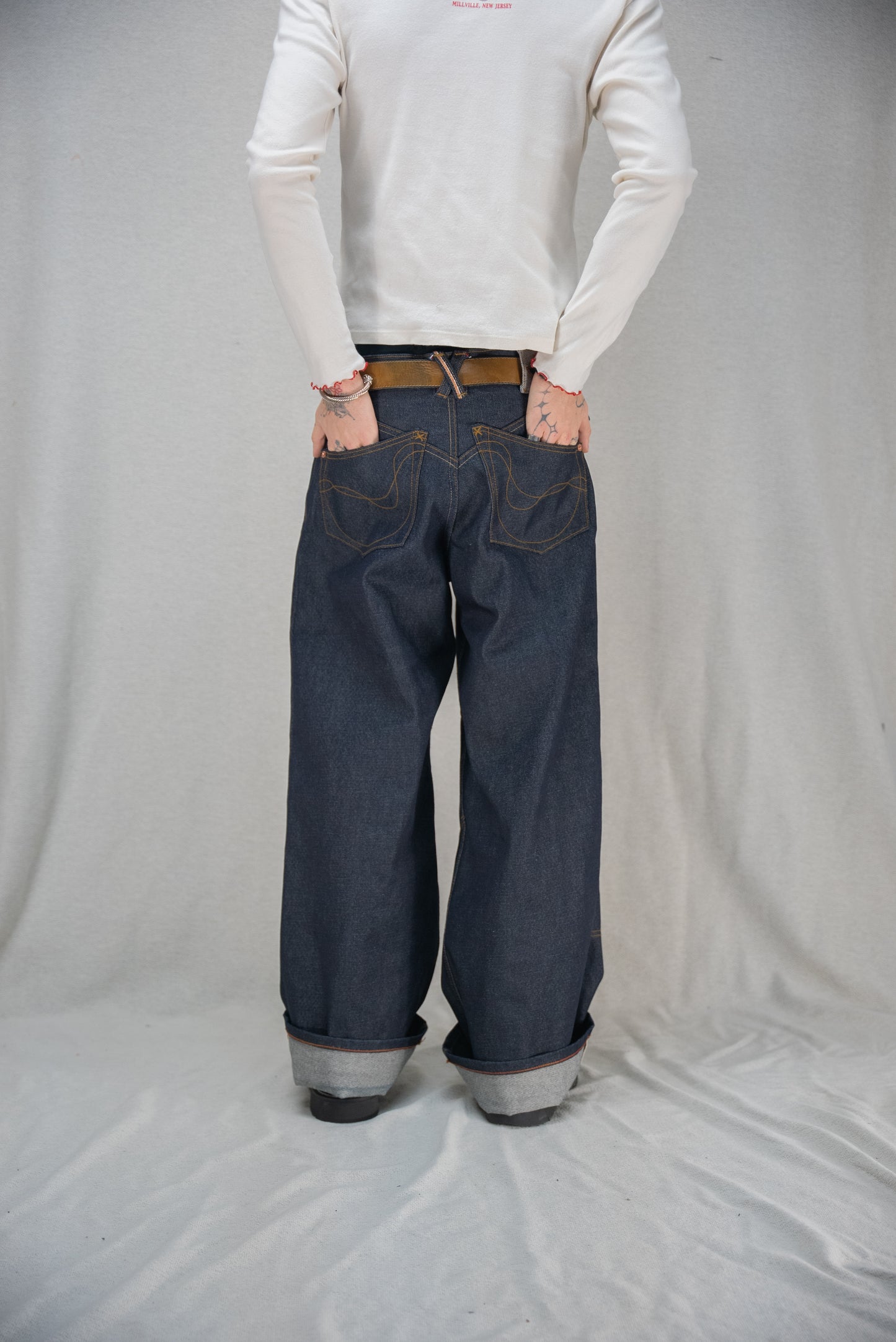 Selvedge Denim Jeans - Baggy Double Knee