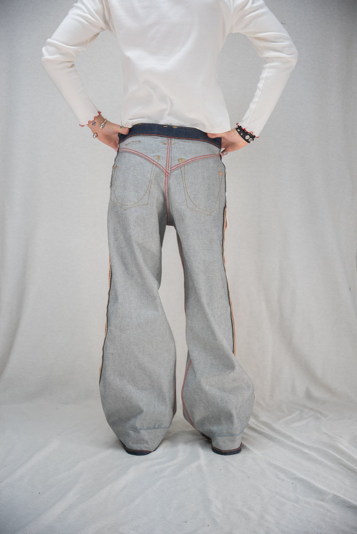 Selvedge Denim Jeans - Baggy Double Knee